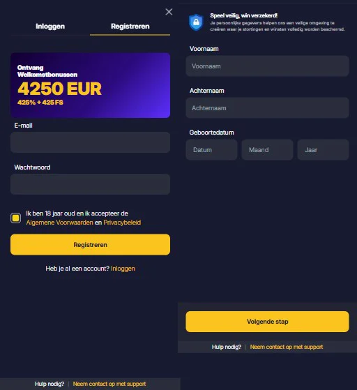 WinOlympia Casino Registratie en KYC